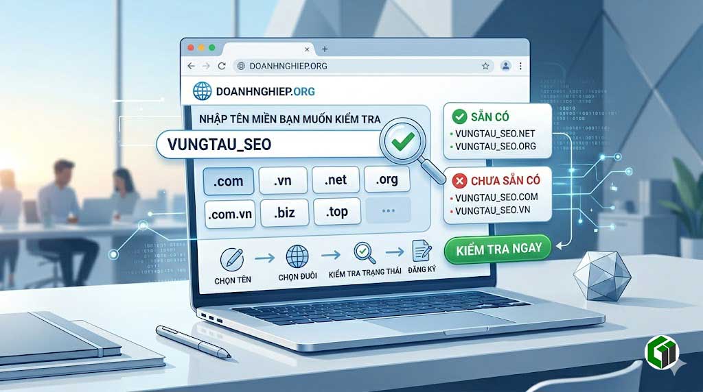 Chọn đuôi domain phù hợp và kiểm tra tính sẵn có của tên miền