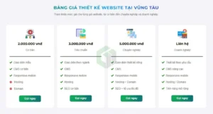 Báo giá thiết kế website Vũng Tàu mới nhất