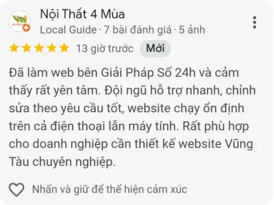 Đánh giá của khách hàng Nội Thất 4 Múa về Giải Pháp Số 24H