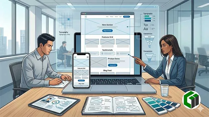 Thiết kế wireframe UX UI cho website doanh nghiệp