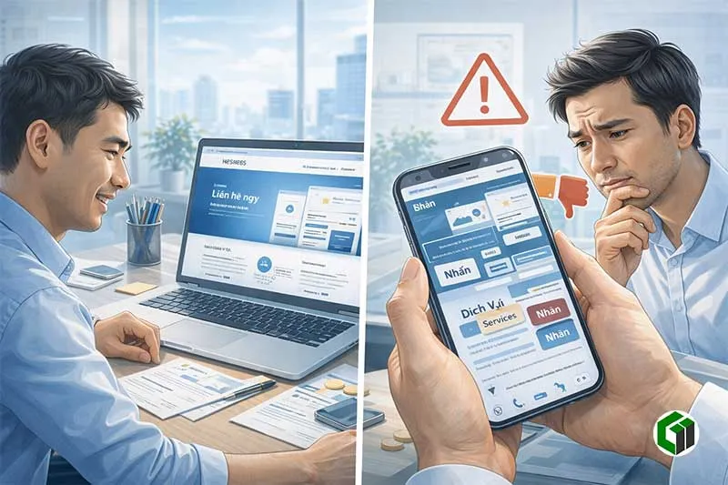 Website hiển thị kém trên điện thoại