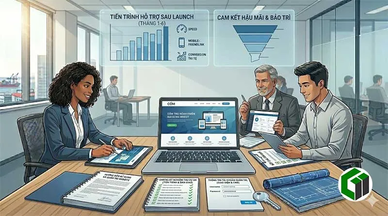 Hỗ trợ sau launch và bàn giao website đầy đủ