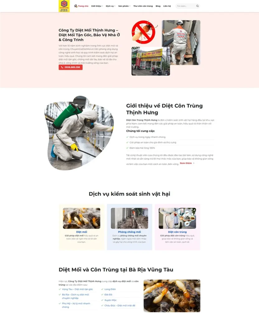 Thiết kế web Chuyên gia diệt mối tại Vũng Tàu