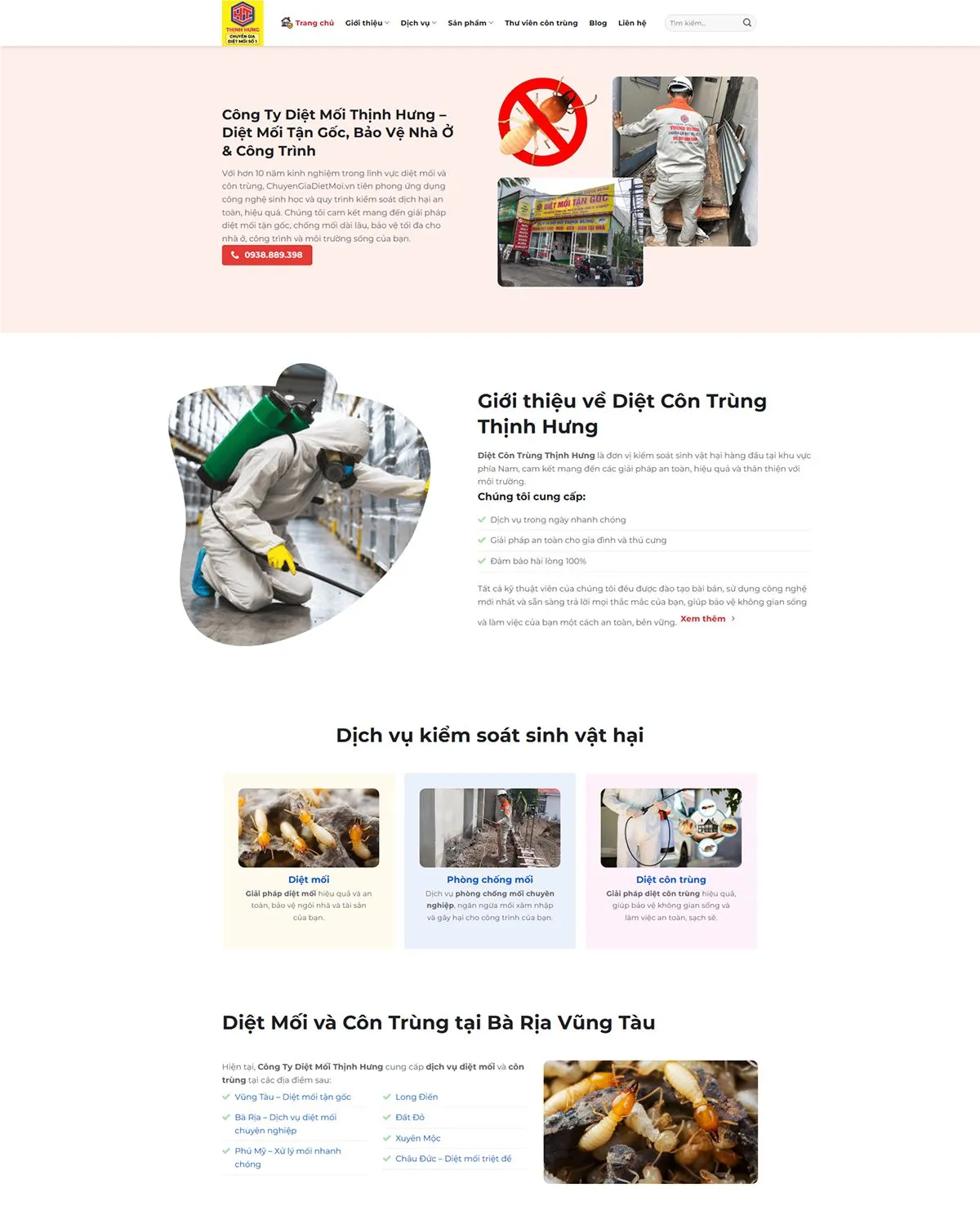 Thiết kế web Chuyên gia diệt mối tại Vũng Tàu