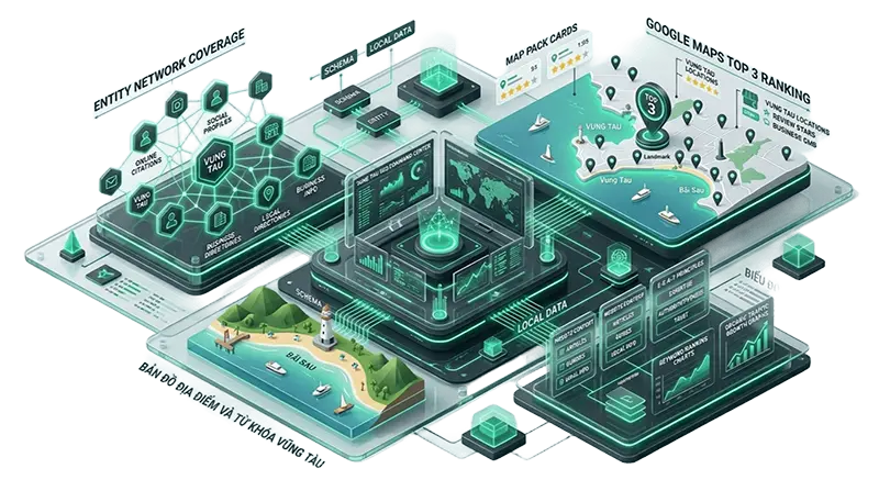 Chiến lược dịch vụ SEO Vũng Tàu toàn diện gồm Entity, Google Maps và nội dung E-E-A-T