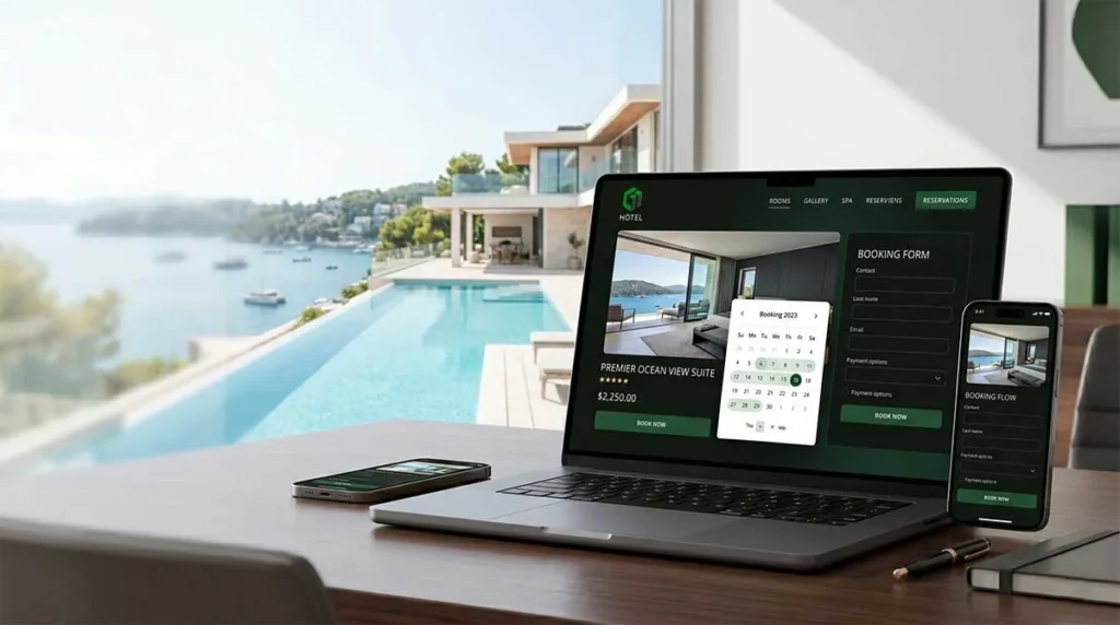 Thiết kế website khách sạn chuyên nghiệp với giao diện đặt phòng trực tuyến