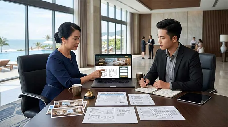 Tư vấn chi phí thiết kế website khách sạn theo quy mô và tính năng cần triển khai